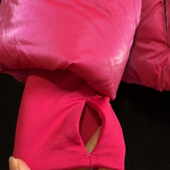 Gap hot pink shiny puffer coat - Picture 3 of 14